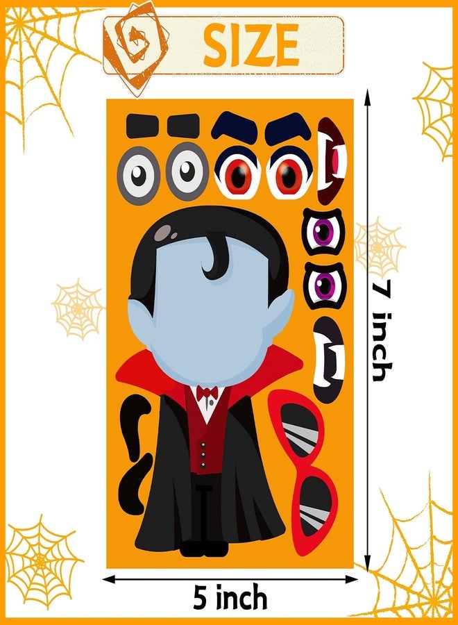 BAYLAY Halloween Stickers - Make Your Own Halloween Stickers 32PCS Halloween Party Games Pumpkin Mummie Witche Vampire Ghost Cat Skeleton Frankenstein Stickers Halloween Activities - Image 2